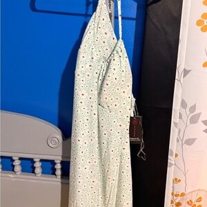 No Boundaries Mint Green Floral Backless Dress